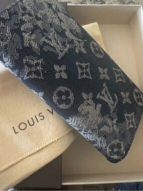 Louis Vuitton Blue Monogram Tapestry Brazzaville Wallet